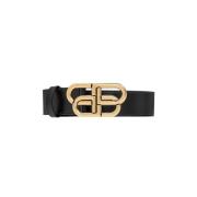 Leren Riem with logo Balenciaga , Black , Heren