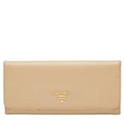 Pre-owned Leather wallets Prada Vintage , Beige , Dames