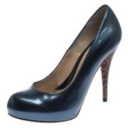 Pre-owned Leather heels Fendi Vintage , Blue , Dames