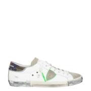Witte Sneakers met Fluorescerende Piping Philippe Model , Multicolor ,...