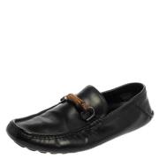 Pre-owned Leather flats Gucci Vintage , Black , Dames