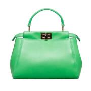 Pre-owned Leather handbags Fendi Vintage , Green , Dames