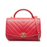 Pre-owned Leather handbags Chanel Vintage , Red , Dames