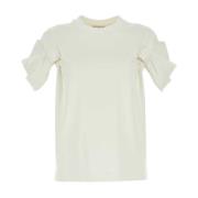 Witte katoenen T-shirt Alexander McQueen , White , Dames