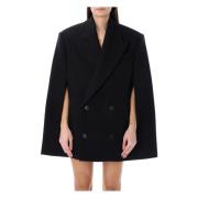 Zwart Dubbelborstig Cape Buitenkleding Wardrobe.nyc , Black , Dames