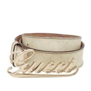 Pre-owned Leather belts Gucci Vintage , White , Dames