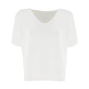 Katoenen V-Hals Sweater Le Tricot Perugia , White , Dames