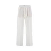 Wide Trousers Le Tricot Perugia , White , Dames