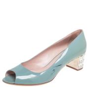 Pre-owned Leather heels Miu Miu Pre-owned , Blue , Dames