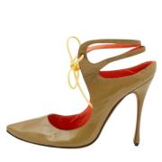 Pre-owned Leather heels Manolo Blahnik Pre-owned , Green , Dames