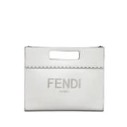 Pre-owned Leather handbags Fendi Vintage , White , Dames