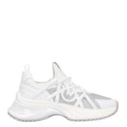 Neopreen Slip-On Sneakers met Strass Detail Pinko , White , Dames