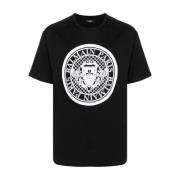 Coin Flock T-Shirt Balmain , Black , Heren