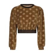 Bruine Sweaters met Logo Tailleband Dolce & Gabbana , Brown , Dames