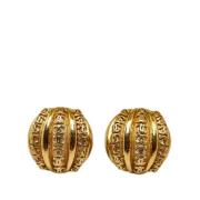 Pre-owned Metal earrings Chanel Vintage , Yellow , Dames