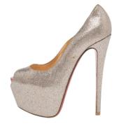 Pre-owned Leather heels Christian Louboutin Pre-owned , Gray , Dames