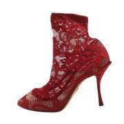Pre-owned Lace boots Dolce & Gabbana Pre-owned , Red , Dames