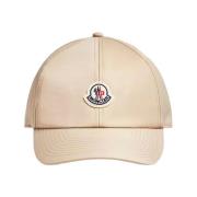 Stijlvolle Satijnen Baseballpet Moncler , Beige , Dames