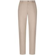 Op Maat Gemaakte Cashmere Blend Broek Dolce & Gabbana , Beige , Heren