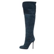 Pre-owned Suede boots Sergio Rossi Pre-owned , Blue , Dames