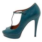 Pre-owned Leather heels Gucci Vintage , Blue , Dames