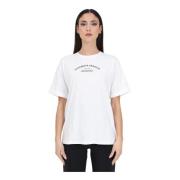 Witte Logo T-shirt met Gouden Studs Elisabetta Franchi , White , Dames