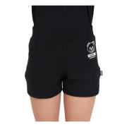 Zwarte Shorts met Logo voor Dames Moschino , Black , Dames