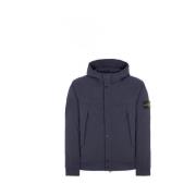 Blauwe hooded blouson met waterloos kleursysteem Stone Island , Blue ,...