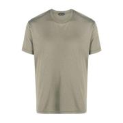 Groene Lyocell-Katoen Blend Crew Neck T-shirts en Polos Tom Ford , Gre...