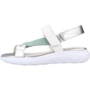 Comfortabele platte sandalen voor vrouwen Geox , White , Dames