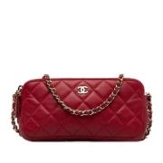 Pre-owned Leather wallets Chanel Vintage , Red , Dames