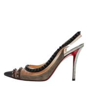 Pre-owned Leather heels Christian Louboutin Pre-owned , Gray , Dames