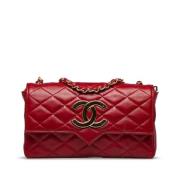 Pre-owned Leather shoulder-bags Chanel Vintage , Red , Dames