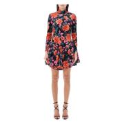 Velvet Minijurk met Dhalia Print Rotate Birger Christensen , Multicolo...