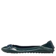 Pre-owned Leather flats Louis Vuitton Vintage , Green , Dames
