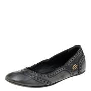 Pre-owned Leather flats Gucci Vintage , Black , Dames