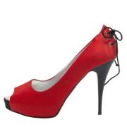 Pre-owned Satin heels Giuseppe Zanotti Pre-owned , Red , Dames