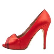 Pre-owned Satin heels Valentino Vintage , Red , Dames