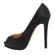 Pre-owned Satin heels Oscar De La Renta Pre-owned , Black , Dames