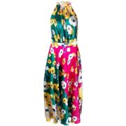 Bloemenzijden jurk met open rug Raquel Diniz , Multicolor , Dames