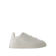 Witte Leren Box Sneakers Burberry , White , Dames