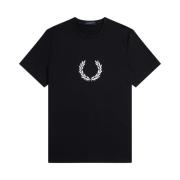 Laurel Wreath Grafisch T-Shirt Fred Perry , Black , Heren