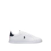 Witte Leren Sneakers voor Heren Ralph Lauren , White , Heren