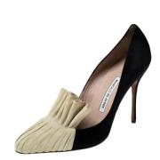 Pre-owned Suede heels Manolo Blahnik Pre-owned , Black , Dames