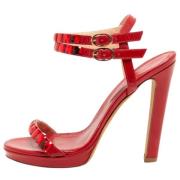 Pre-owned Leather sandals Sergio Rossi Pre-owned , Red , Dames