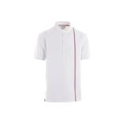 Witte Jersey Katoenen Polo met Tricolor Detail Thom Browne , White , H...