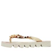 Pre-owned Leather flats Dolce & Gabbana Pre-owned , Beige , Dames
