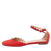 Pre-owned Suede flats Chloé Pre-owned , Red , Dames