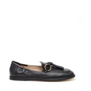 Zwarte Leren Mocassin Pomme D'or , Black , Dames