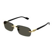 Micro Rimless Metalen Zonnebril Gucci , Yellow , Dames